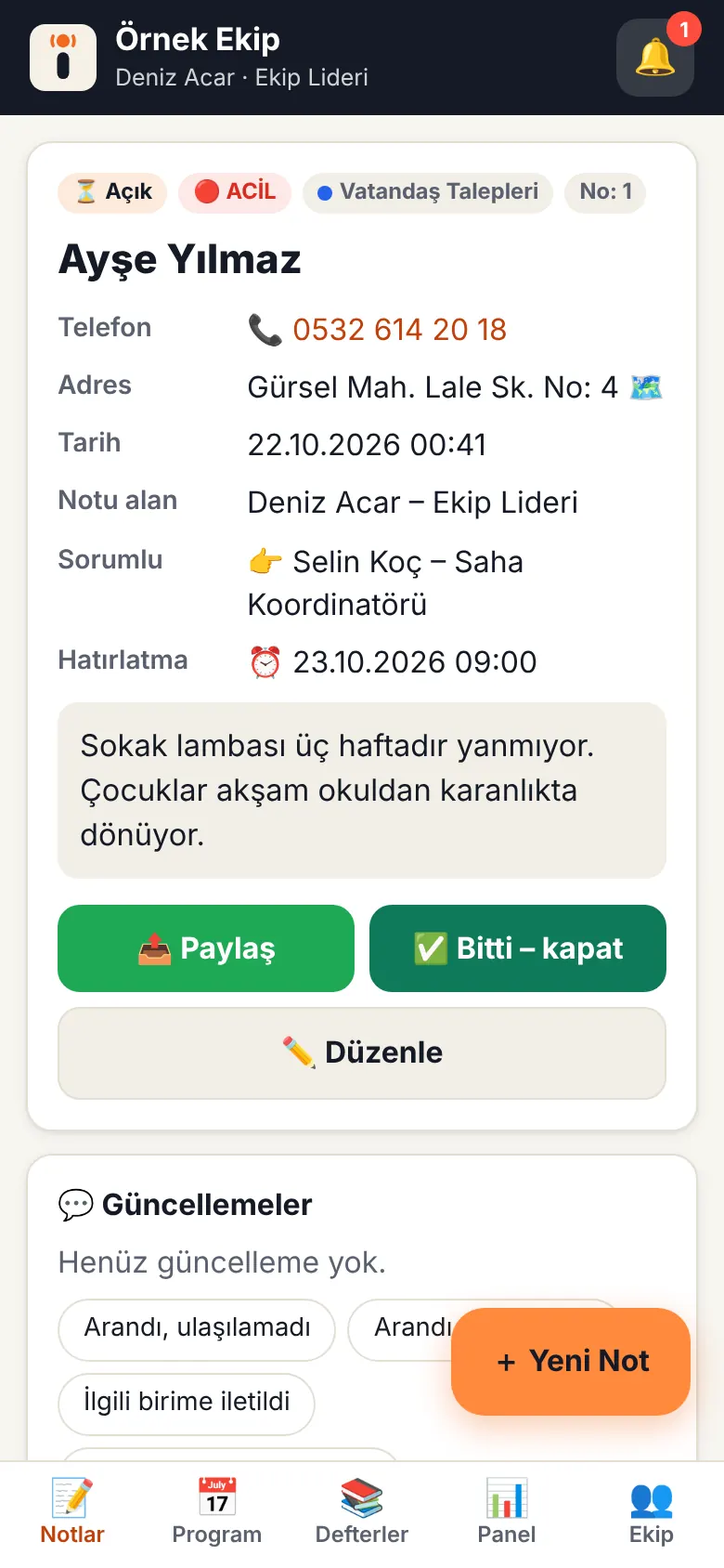 Takip et ekranı